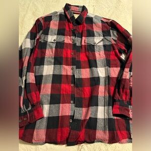 Men’s Large Flannel Red/Black/White Plaid